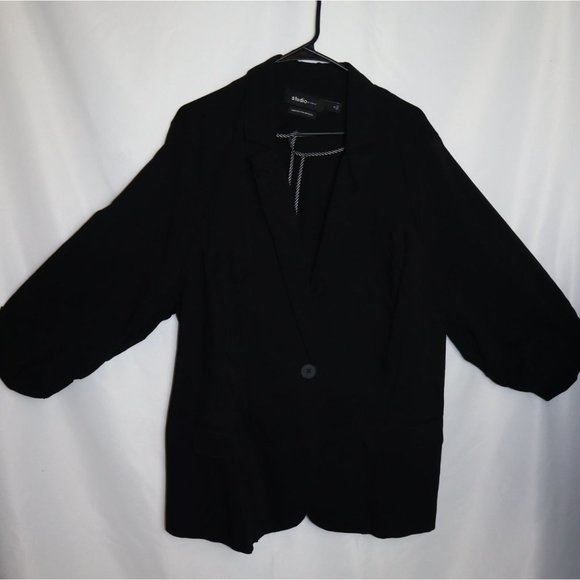 Torrid SZ 4 EUC STUDIO LEXINGTON MILLENNIUM STRETCH BLAZER - BLACK - Picture 3 of 5